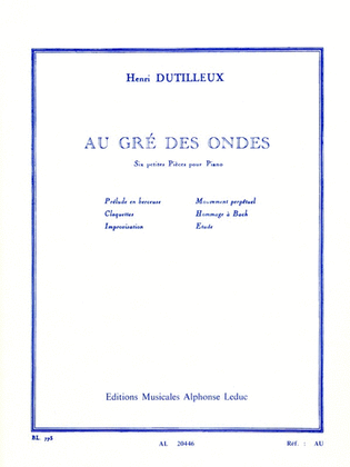 Book cover for Au Gre Des Ondes pour Piano