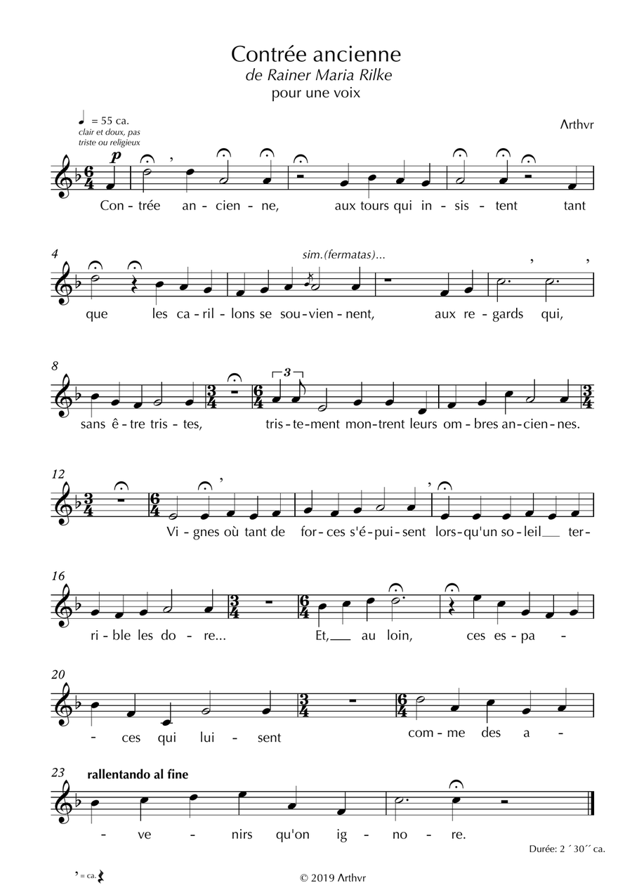 Contrée ancienne A Cappella scores gallery preview page 1