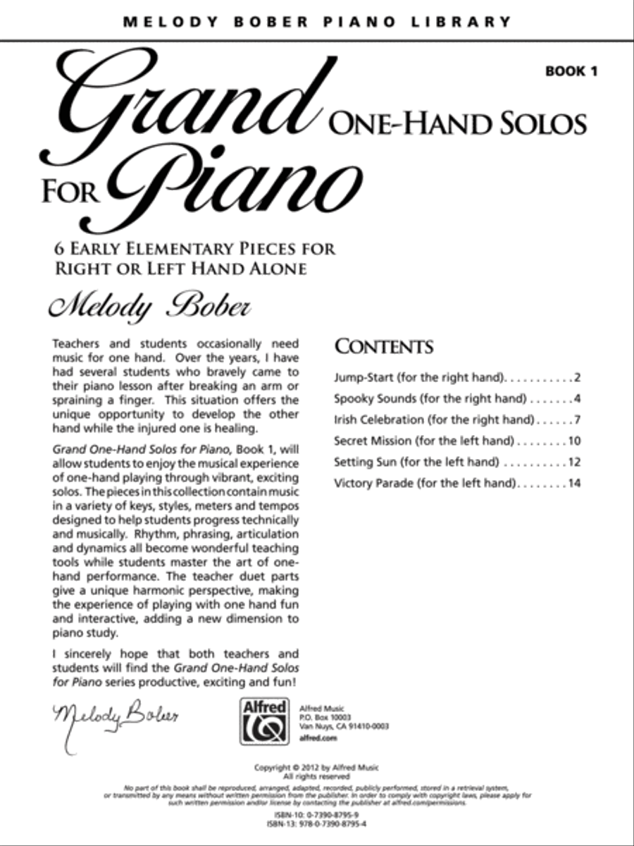 Grand One-Hand Solos for Piano, Book 1