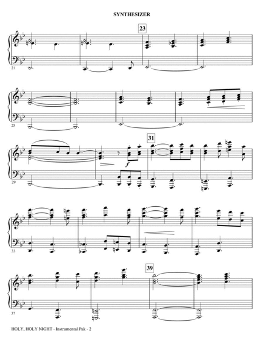 Holy, Holy Night - Synthesizer Choir scores gallery preview page 2