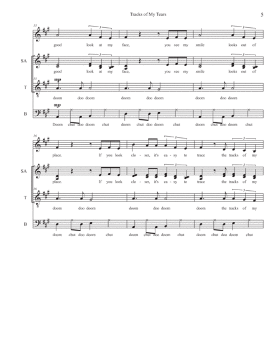 The Tracks Of My Tears 4-Part scores gallery preview page 5