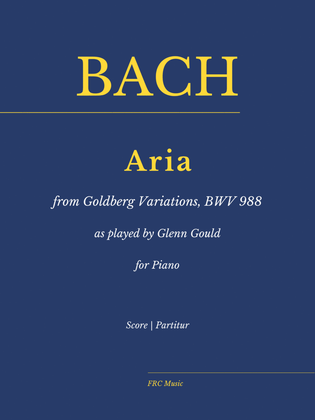 Book cover for Goldberg Variations: Aria, BWV 988 (As played by Glenn Gould)