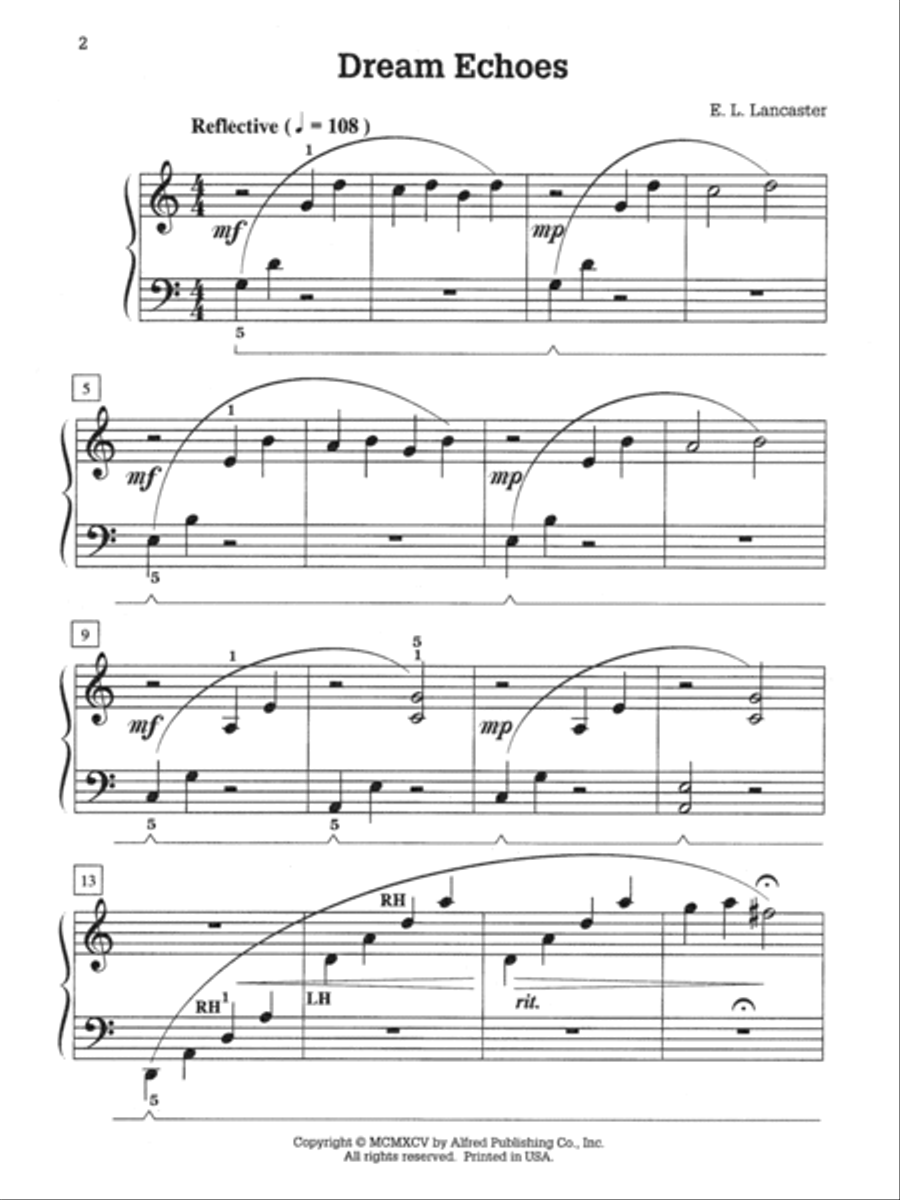 Dream Echoes Easy Piano scores gallery preview page 2
