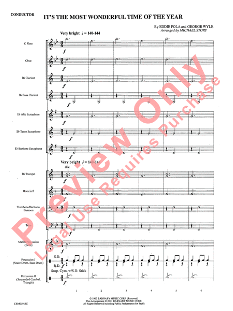 It's the Most Wonderful Time of the Year Concert Band scores gallery preview page 4