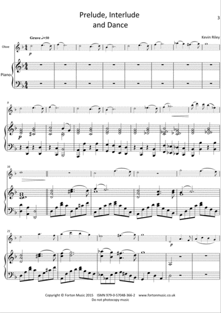 Prelude, Interlude and Dance Oboe scores gallery preview page 3