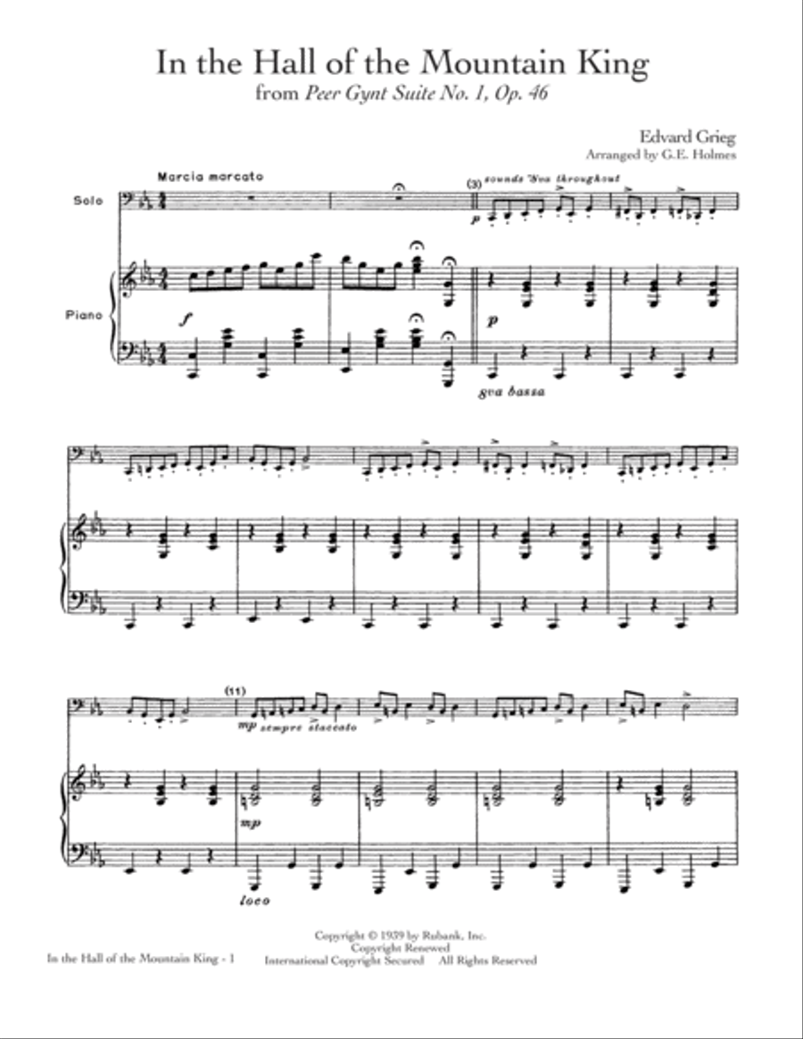 In The Hall Of The Mountain King School and Community scores gallery preview page 1