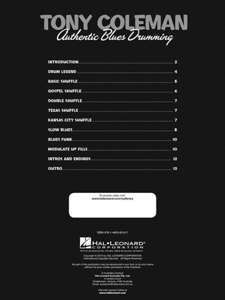 Tony Coleman - Authentic Blues Drumming Drums scores gallery preview page 3