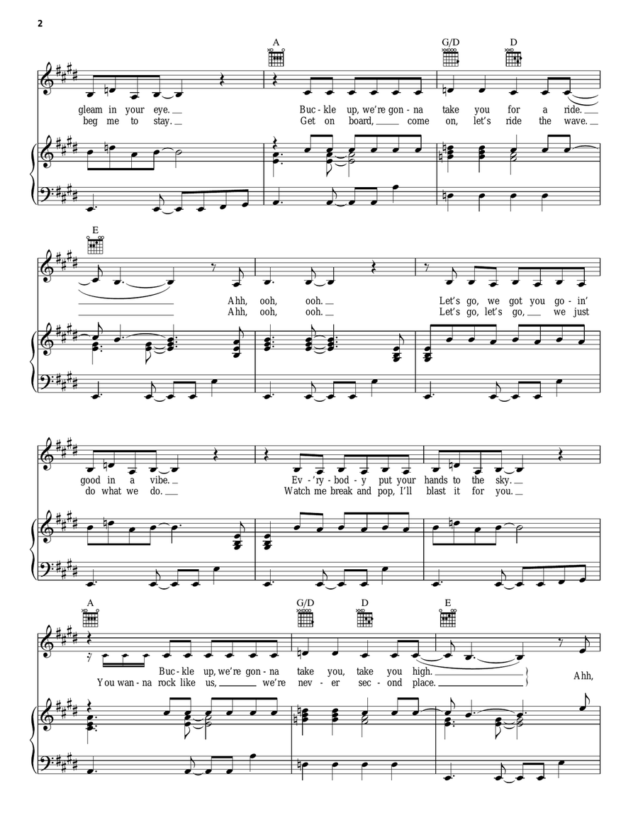It's On (from Camp Rock 2) Piano, Vocal, Guitar scores gallery preview page 2