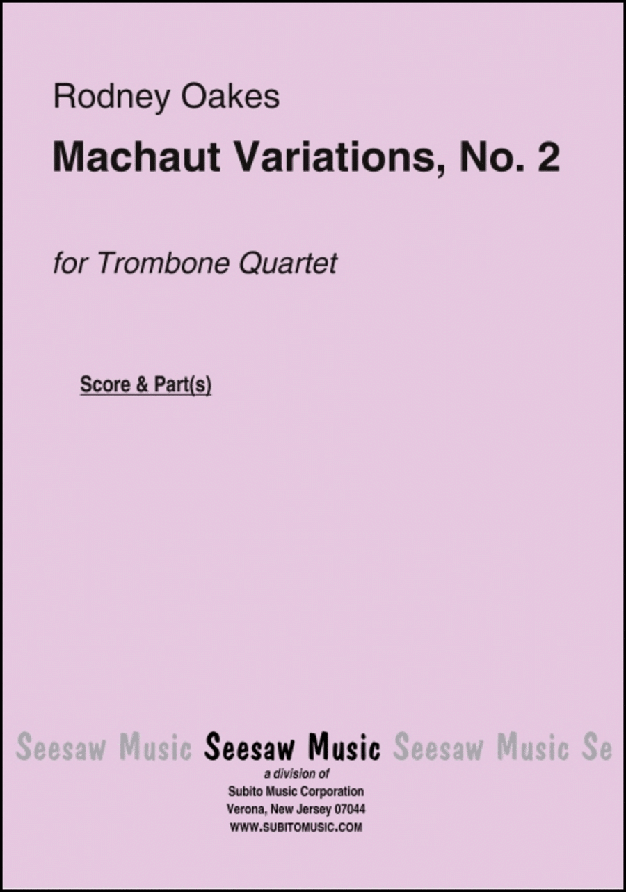 Machaut Variations, No. 2 Trombone Quartet scores gallery preview page 1
