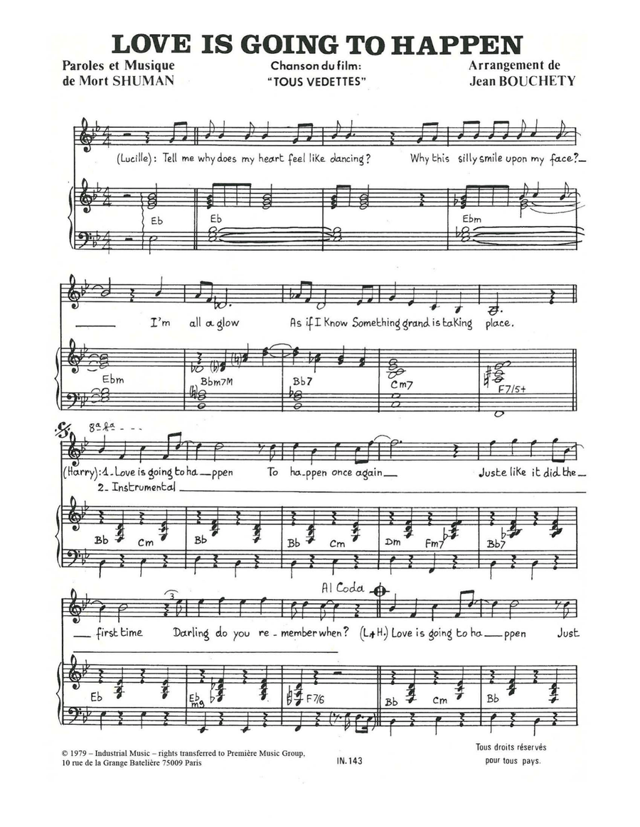 Love Is Going To Happen Piano, Vocal scores gallery preview page 1