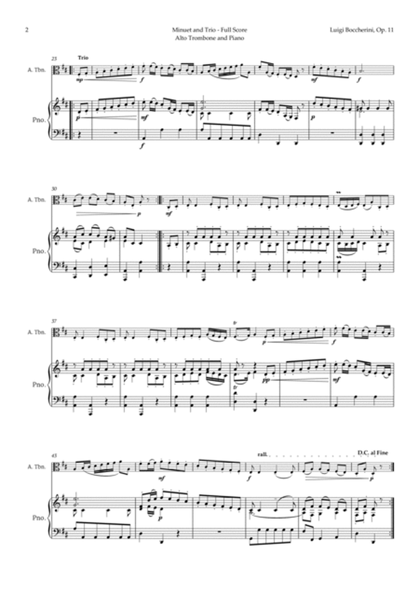 Minuet by Boccherini for Alto Trombone and Piano image number null