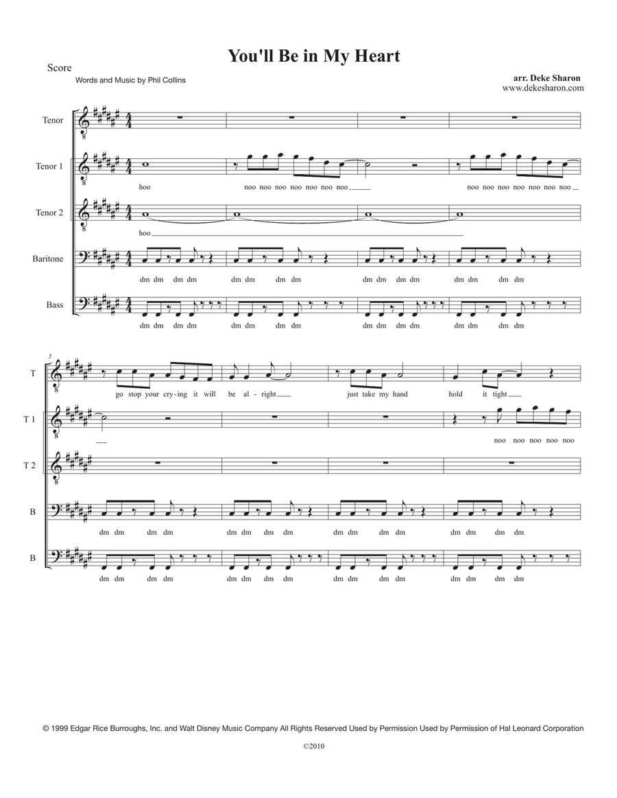You'll Be In My Heart TB scores gallery preview page 1