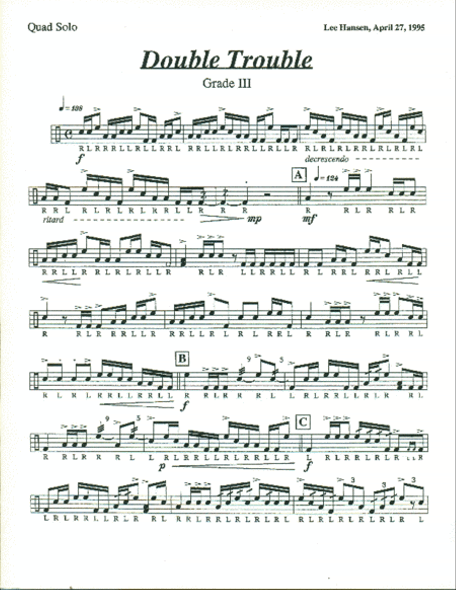 Double Trouble - Tenor Drum Percussion scores gallery preview page 2