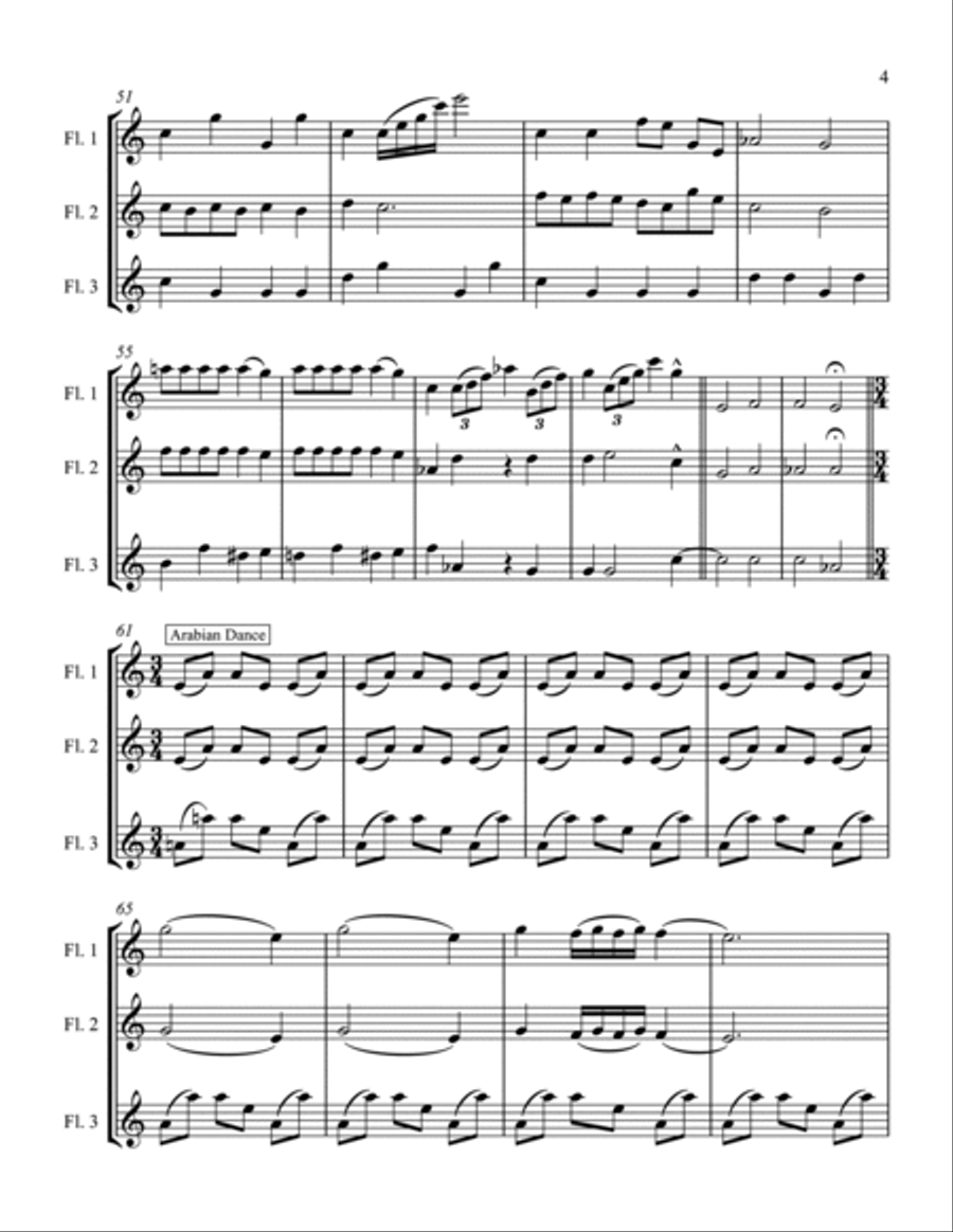 Three Selections from the Nutcrcker for Flute Trio Flute Trio scores gallery preview page 4