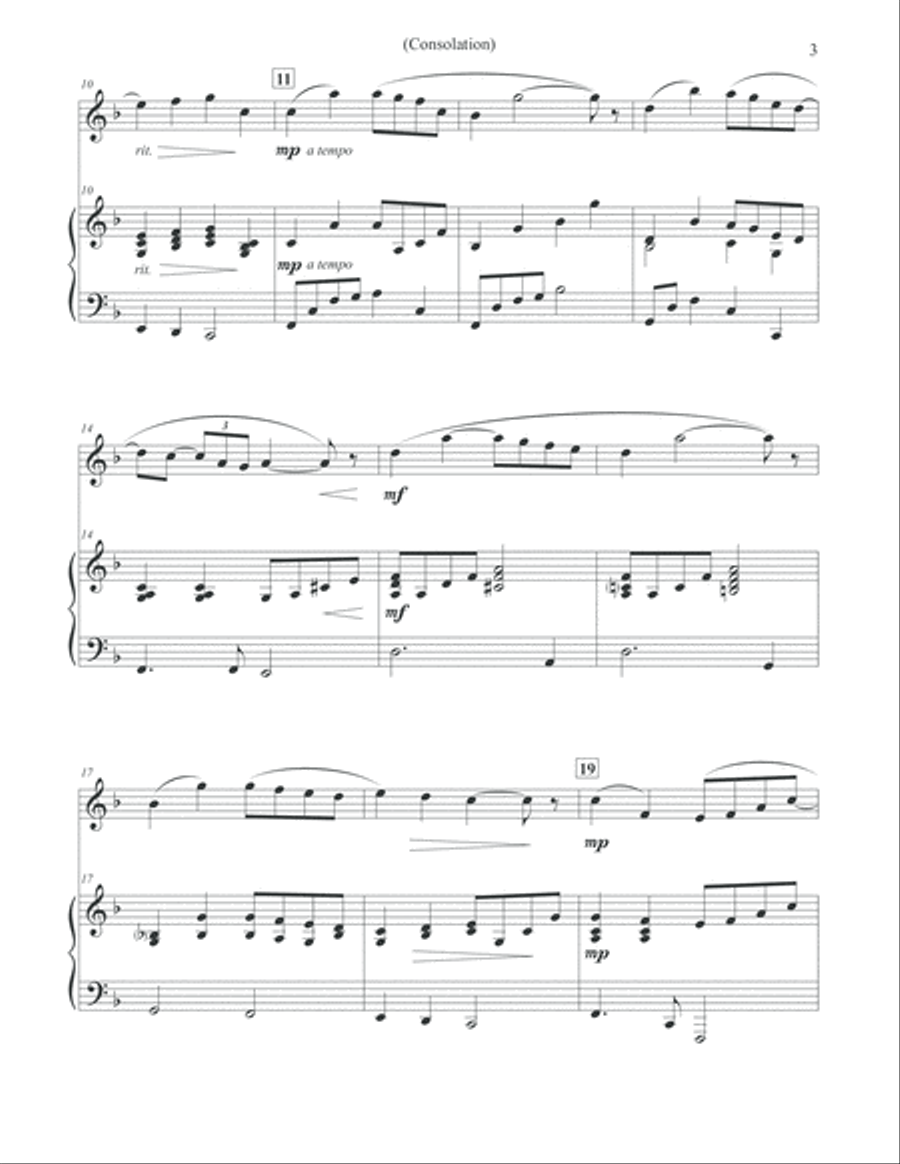 Consolation - Flute & Piano Flute Solo scores gallery preview page 3