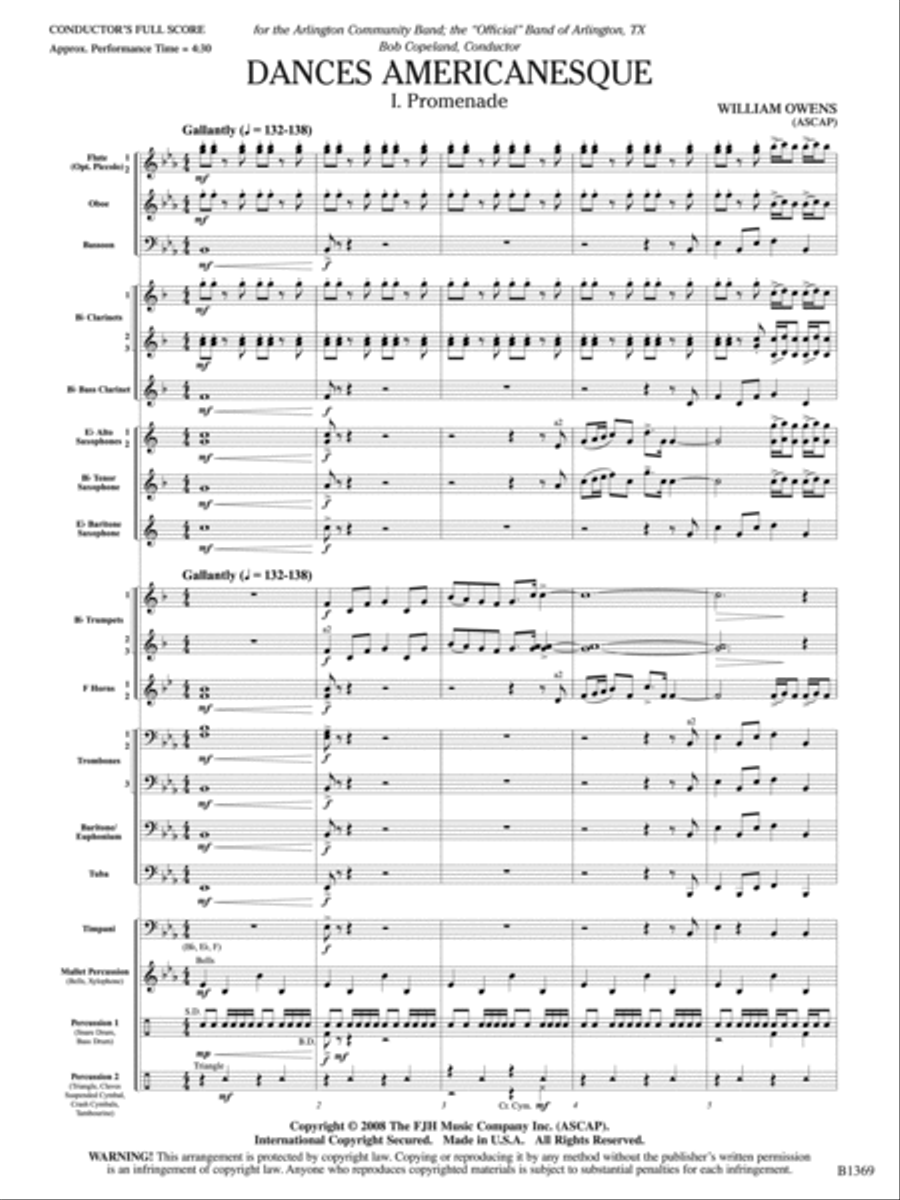 Dances Americanesque: Score Concert Band scores gallery preview page 3