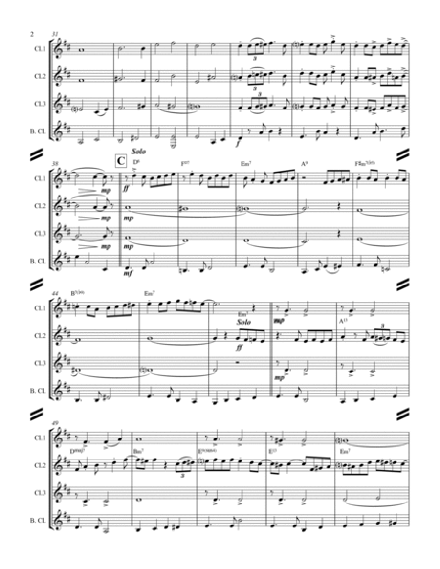 I'll Be Home For Christmas Woodwind Ensemble scores gallery preview page 3