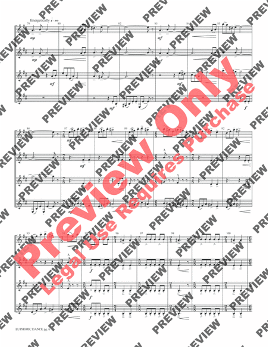 Euphoric Dance Clarinet Quartet scores gallery preview page 8
