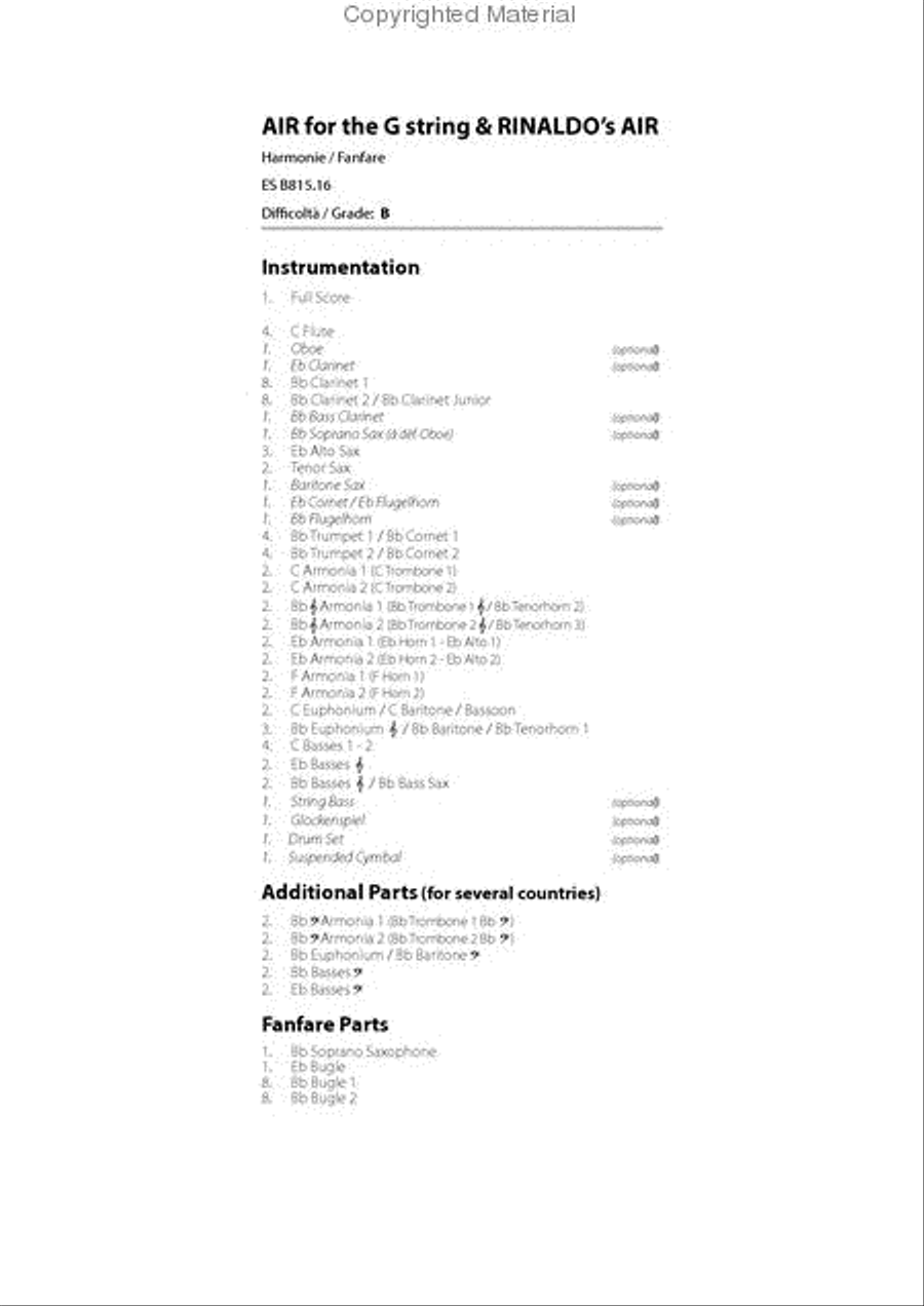 Rinaldo's Air Concert Band scores gallery preview page 2