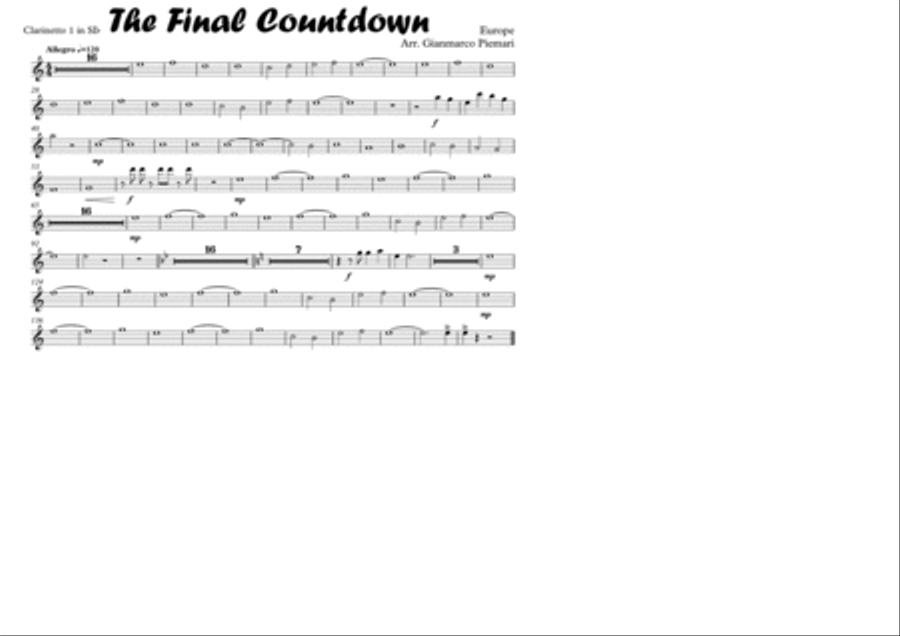 Final Countdown Concert Band scores gallery preview page 1