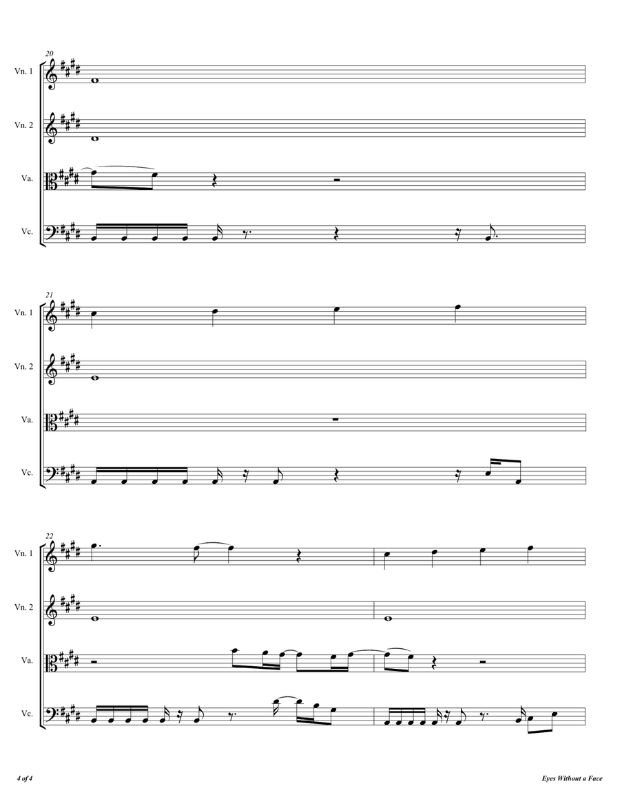 Eyes Without A Face String Quartet scores gallery preview page 5