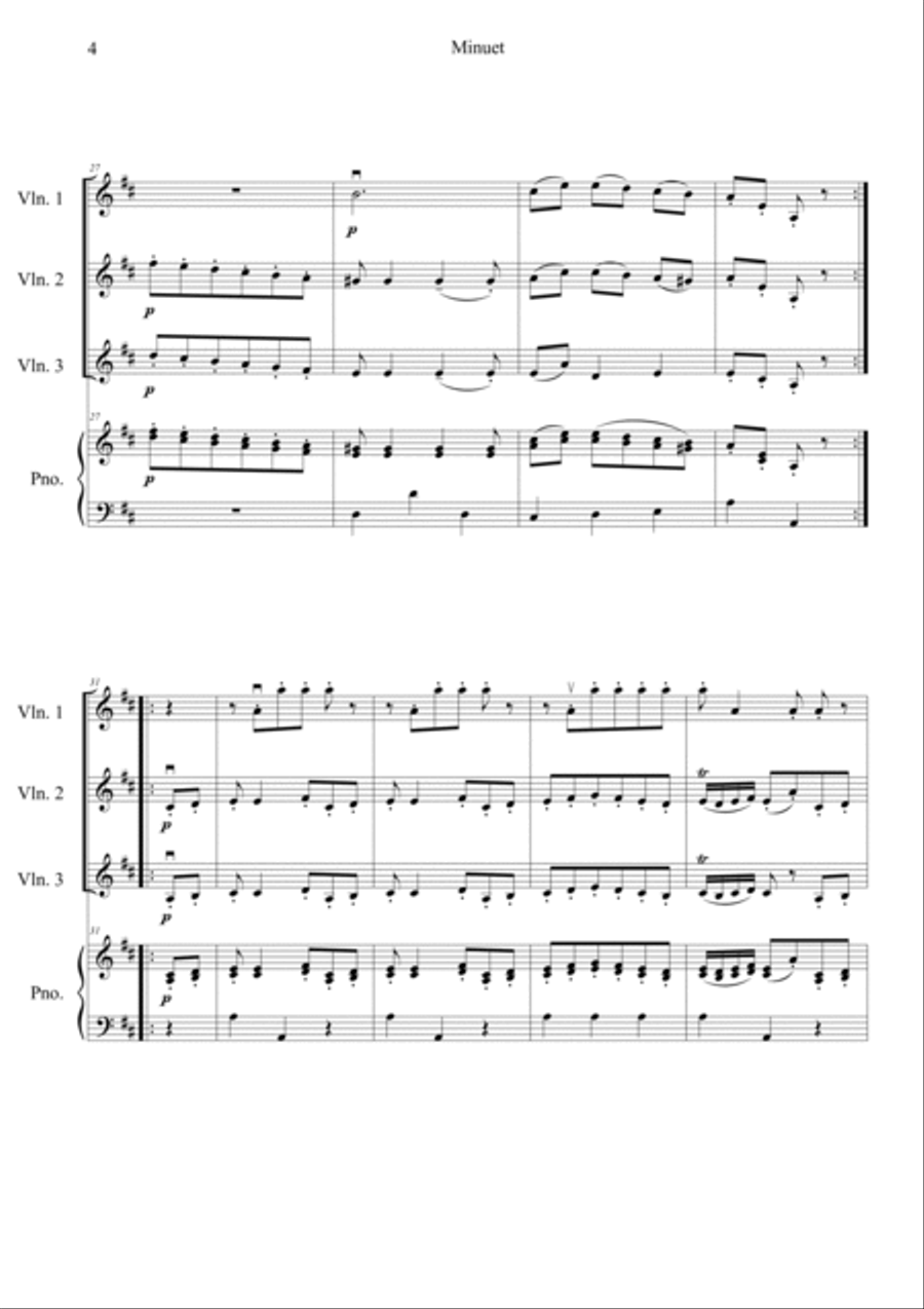 Minuet Minuet Piano Quartet scores gallery preview page 4