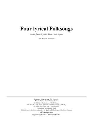 Book cover for Four Lyrical Folksongs