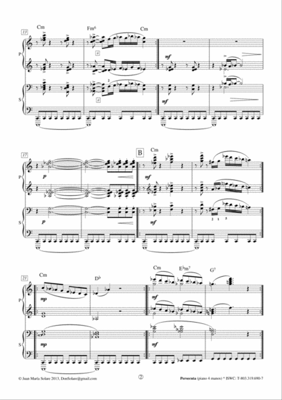 Persecuta [piano 4 hands] Piano Duet scores gallery preview page 3