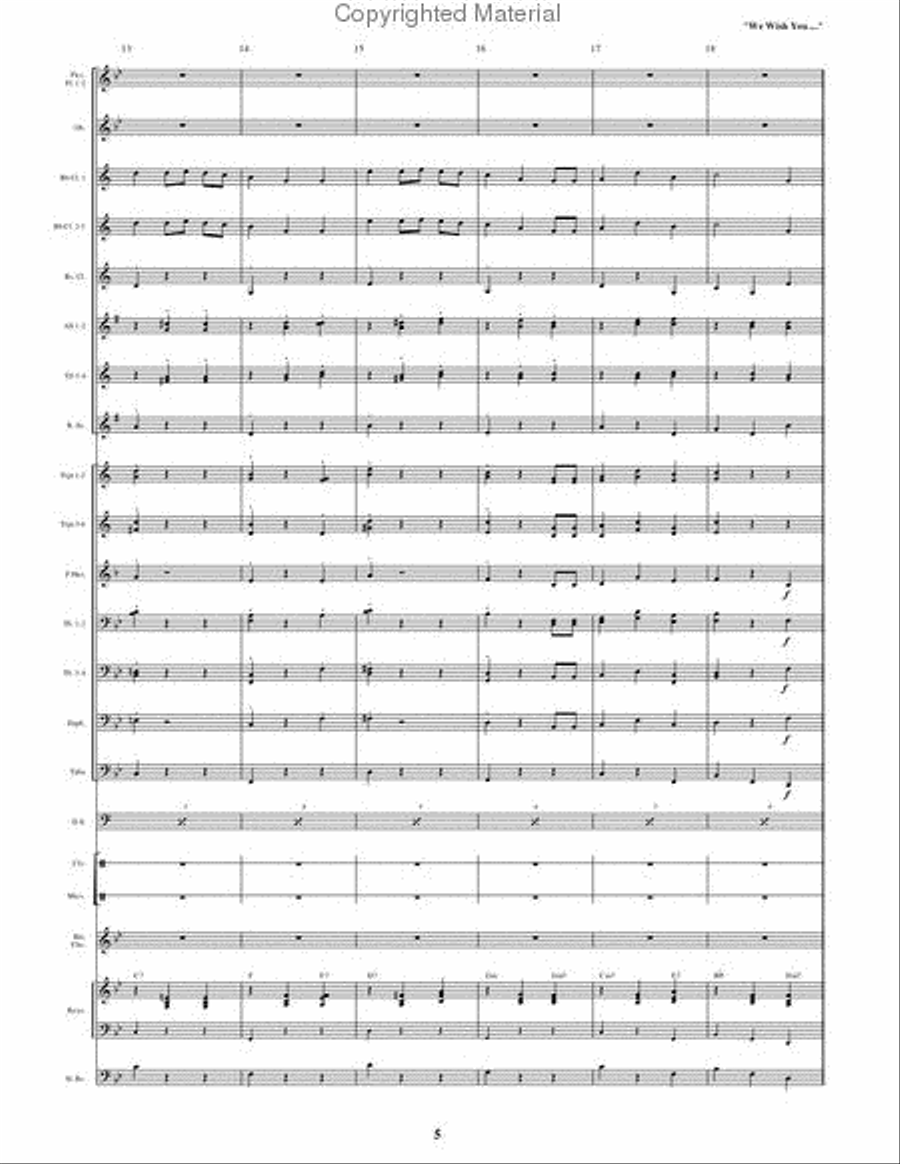 We Wish You A Merry Christmas Concert Band scores gallery preview page 5