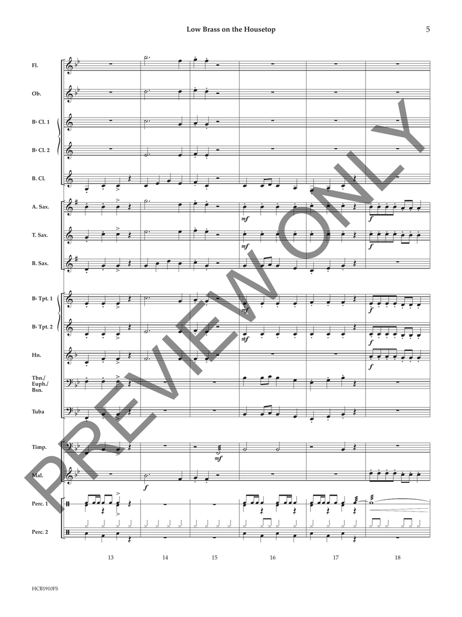 Low Brass on the Housetop Concert Band scores gallery preview page 6