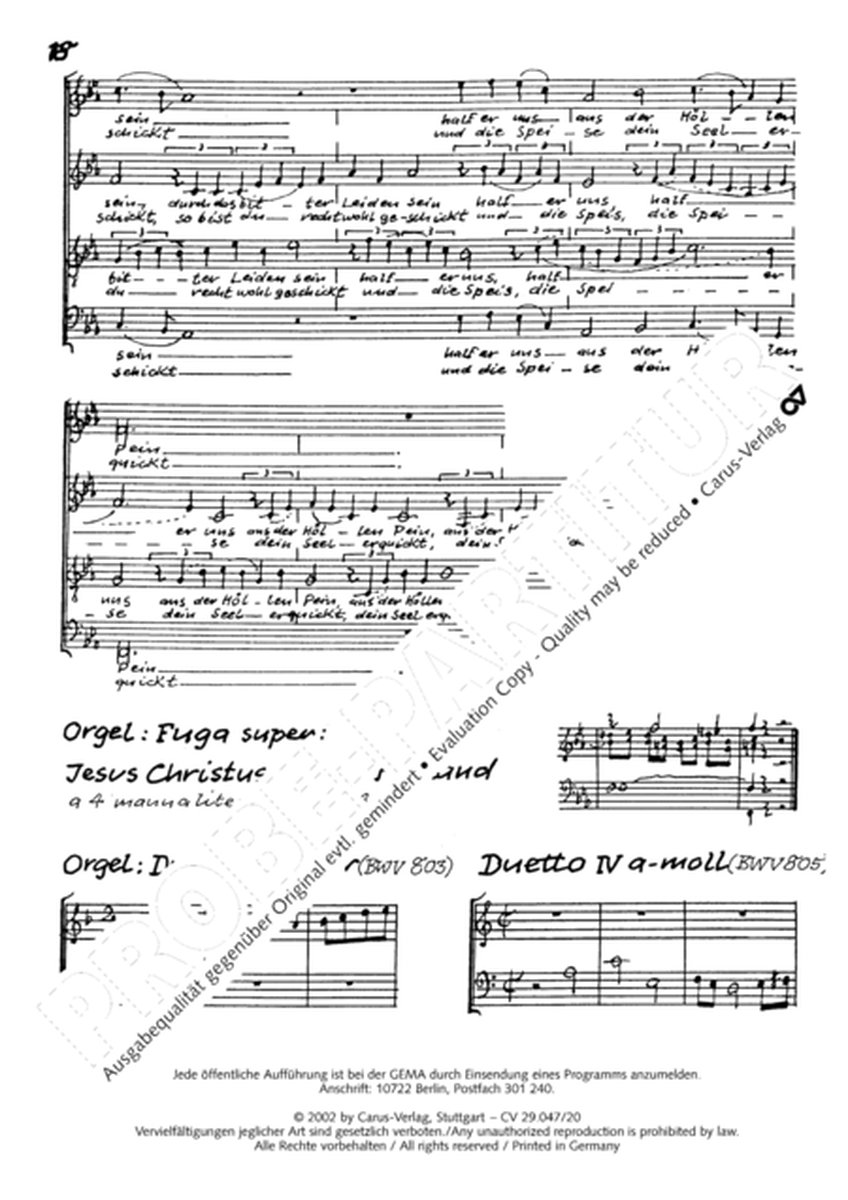 Chorsatze II zu Bachs Clavierubung