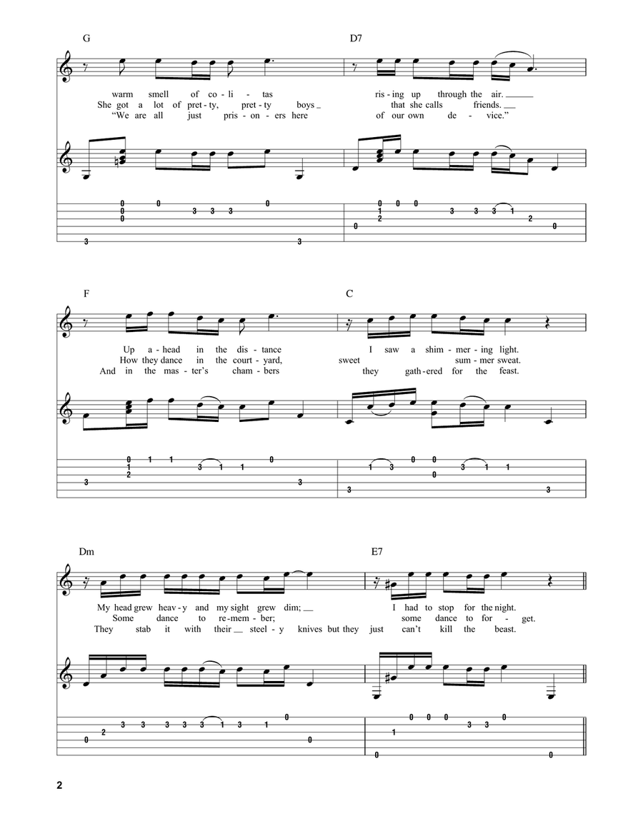 Hotel California Hotel California Acoustic Guitar scores gallery preview page 2