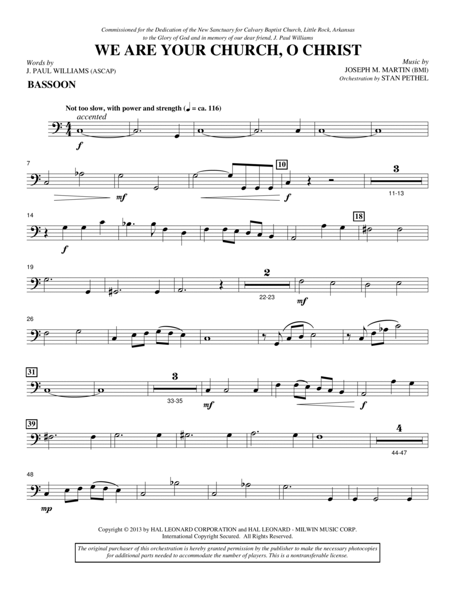 We Are Your Church, O Christ - Bassoon Choir scores gallery preview page 1
