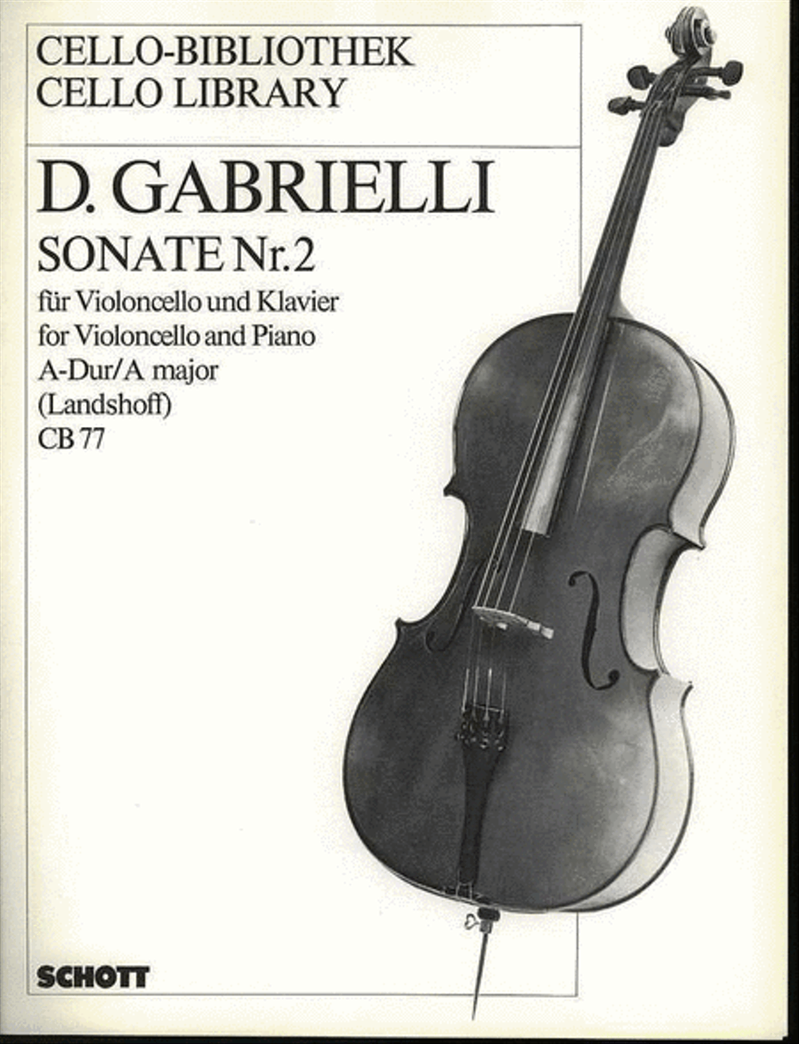 Gabrielli - Sonata No 2 A Major Cello/Piano Piano Accompaniment scores gallery preview page 1