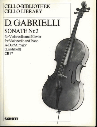 Book cover for Gabrielli - Sonata No 2 A Major Cello/Piano