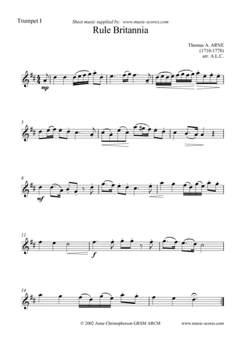 Rule Britannia - 4 Trumpets - concert C image number null