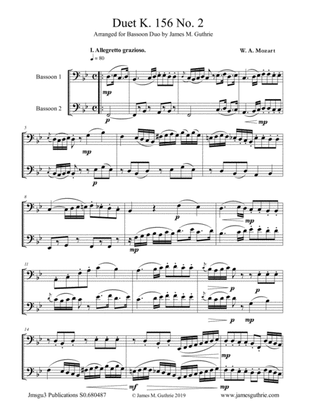 Mozart: Duet K. 156 No. 2 for Bassoon Duo