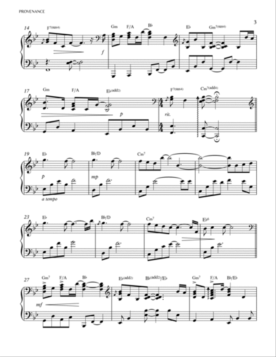 Provenance Piano Solo scores gallery preview page 3