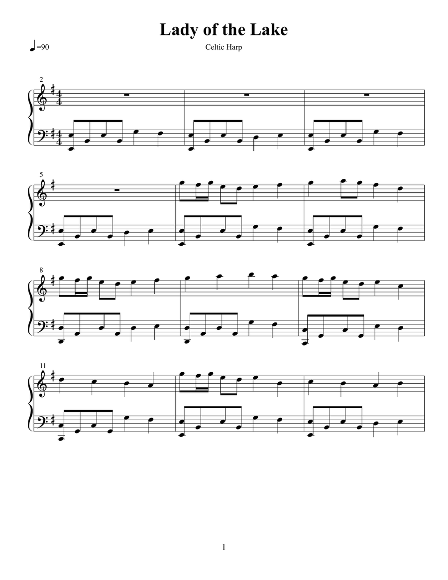 Lady of the Lake Lady of the Lake Piano Solo scores gallery preview page 1