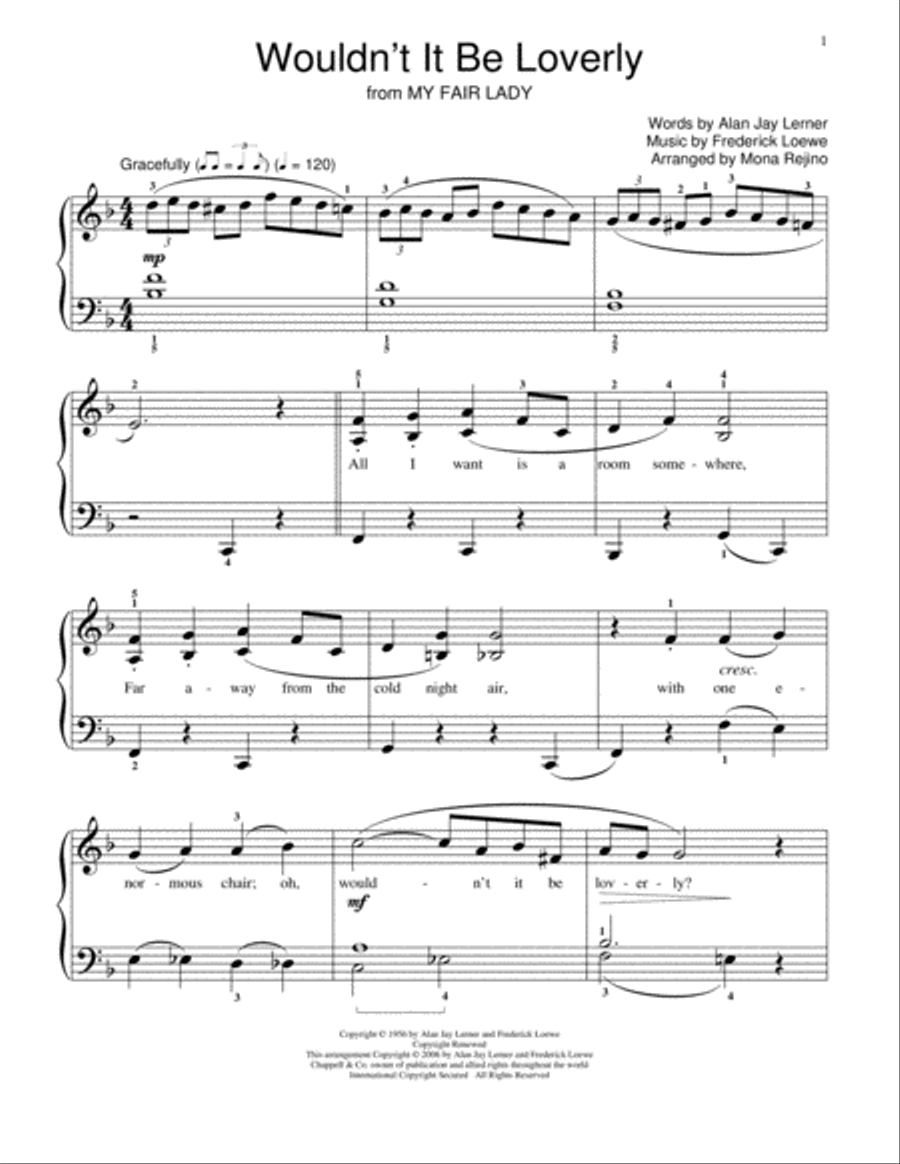 Wouldn't It Be Loverly Piano Method scores gallery preview page 1