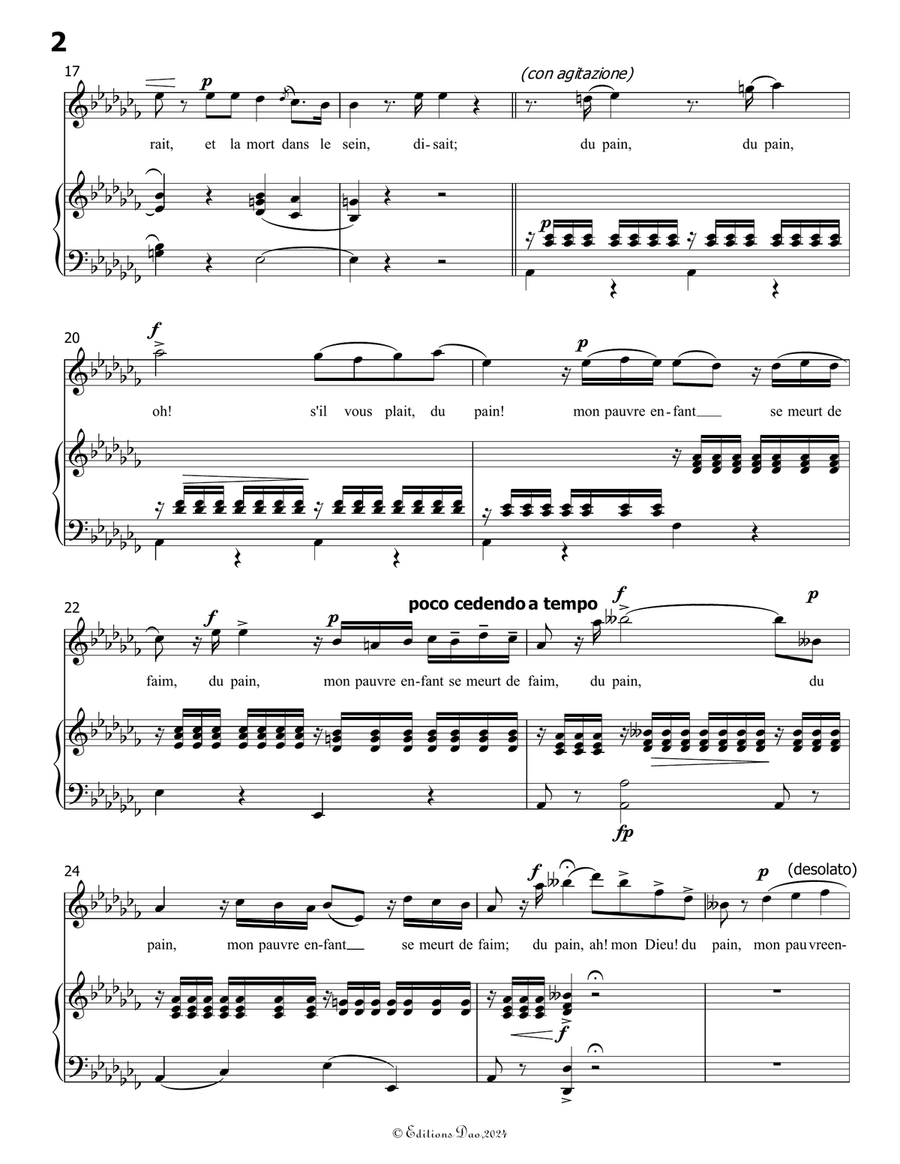 La mère et l'enfant, by Donizetti, in a flat minor Piano, Vocal scores gallery preview page 4