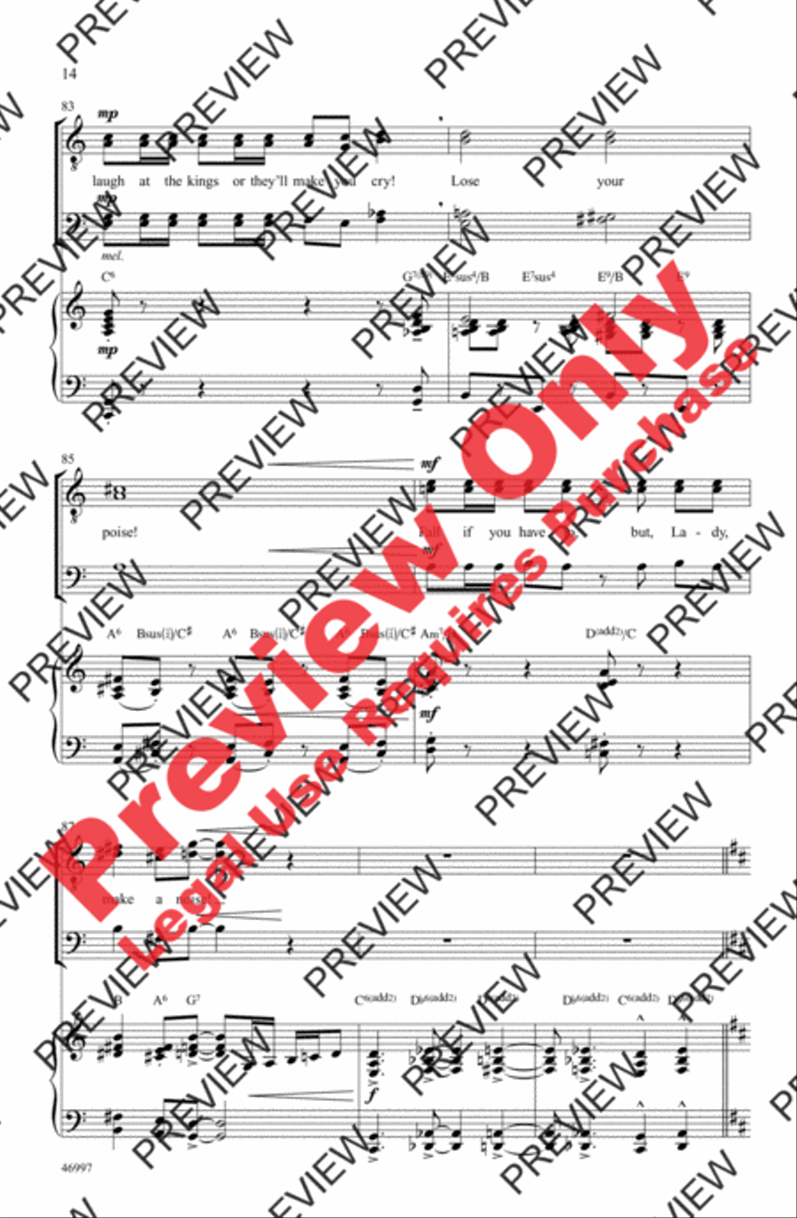 Everybody Says Don't Men's Choir scores gallery preview page 14