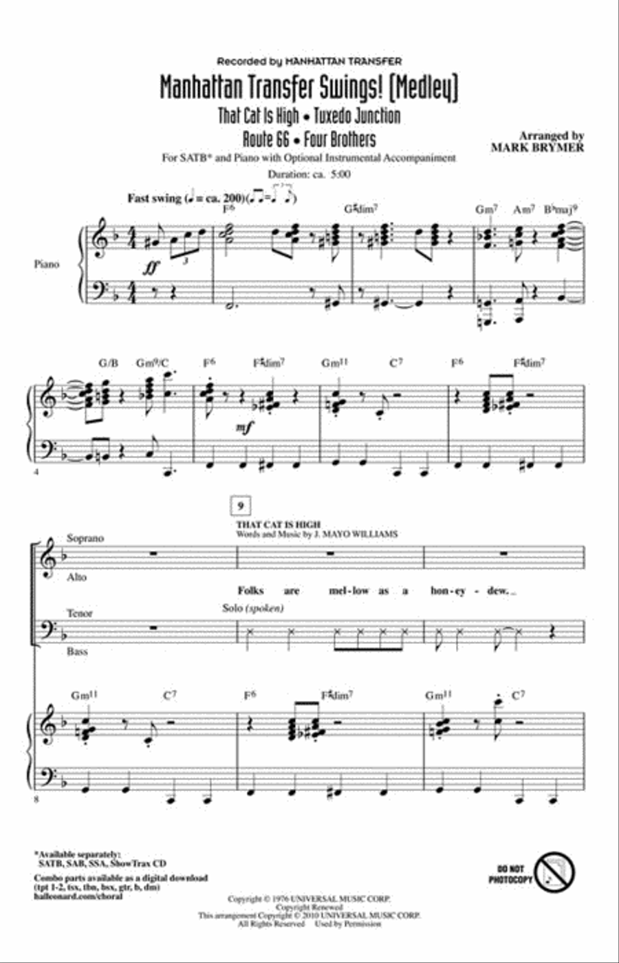 Manhattan Transfer Swings! Choir scores gallery preview page 2