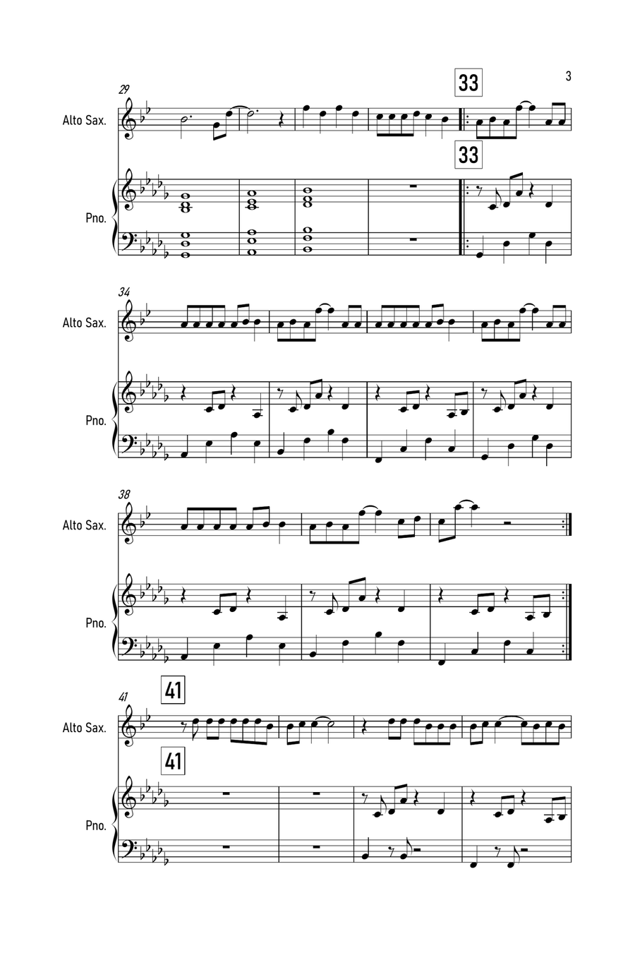 Stay Stay Alto Saxophone scores gallery preview page 3