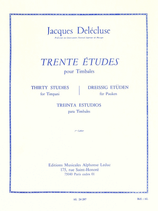 Book cover for 30 Studies For Timpani (volume 1)