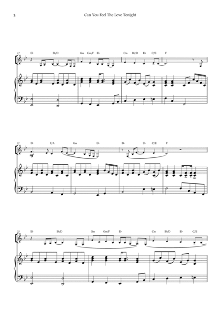 Can You Feel The Love Tonight Baritone Saxophone scores gallery preview page 3