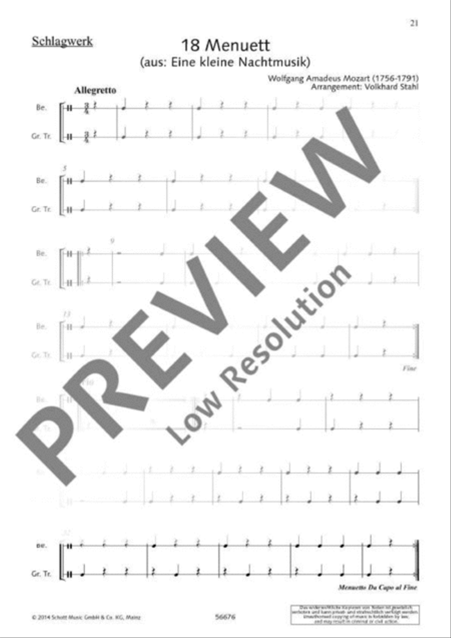 Eine kleine Nachtmusik Bassoon scores gallery preview page 18