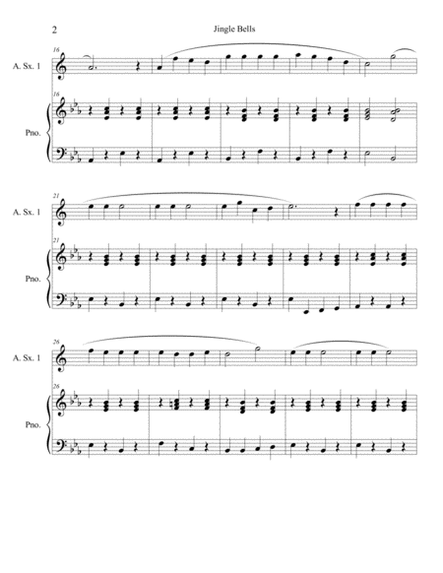 Jingle Bells (solo alto sax) with optional piano accompaniment image number null
