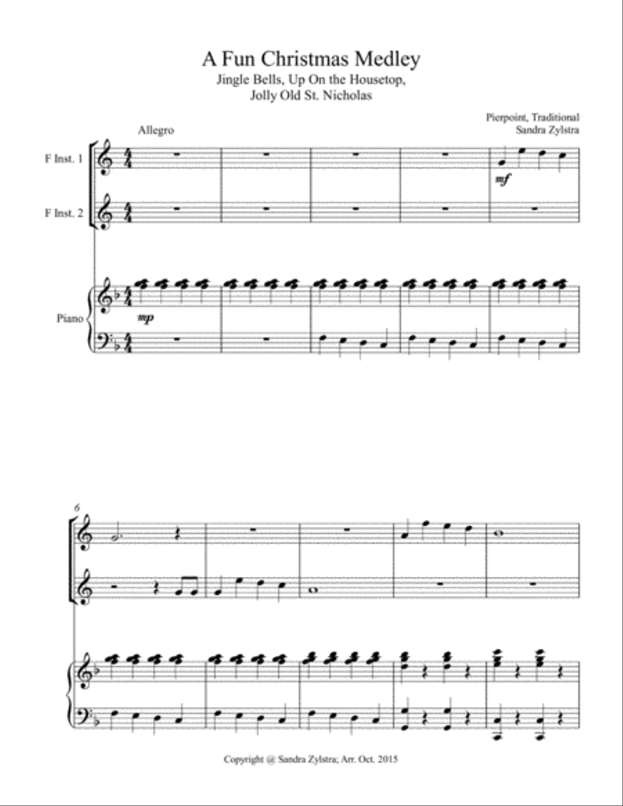 A Fun Christmas Medley (treble F instrument duet) Brass Duet scores gallery preview page 2
