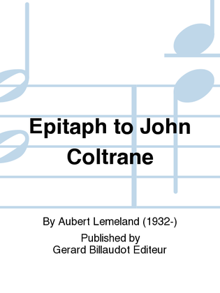 Book cover for Epitaph to John Coltrane